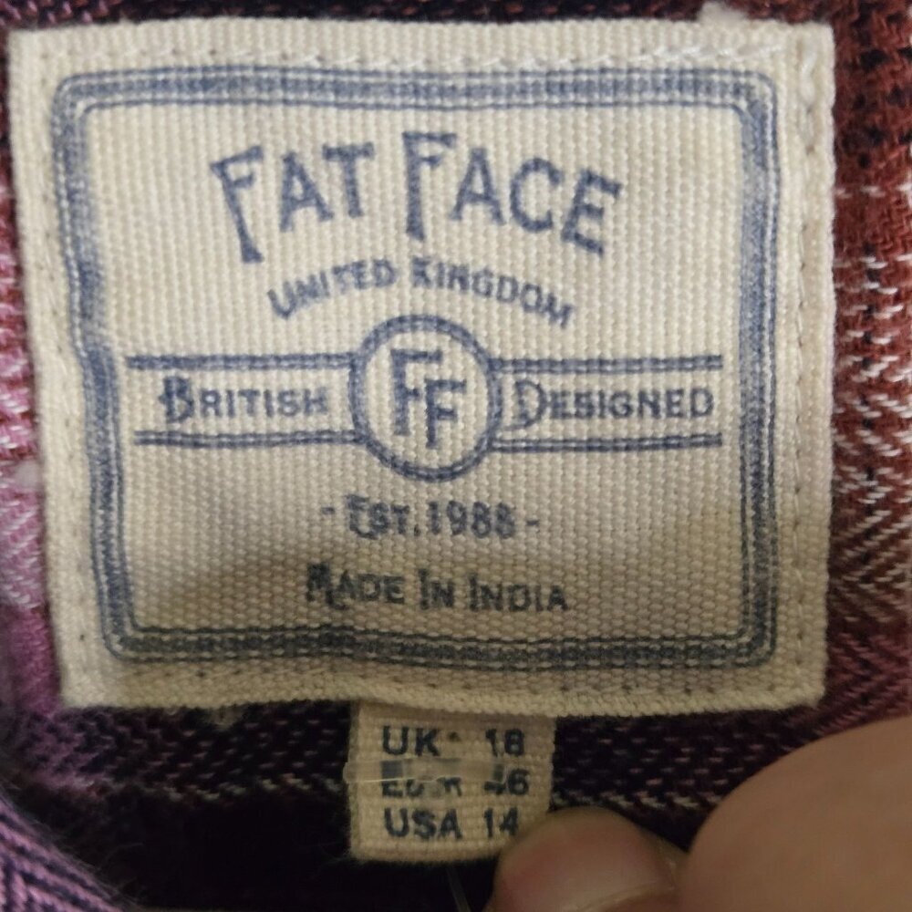 Fatface NWOT Billie Check Skirt Navy Multi Sustainable Cotton Size 14 - Picture 9 of 12